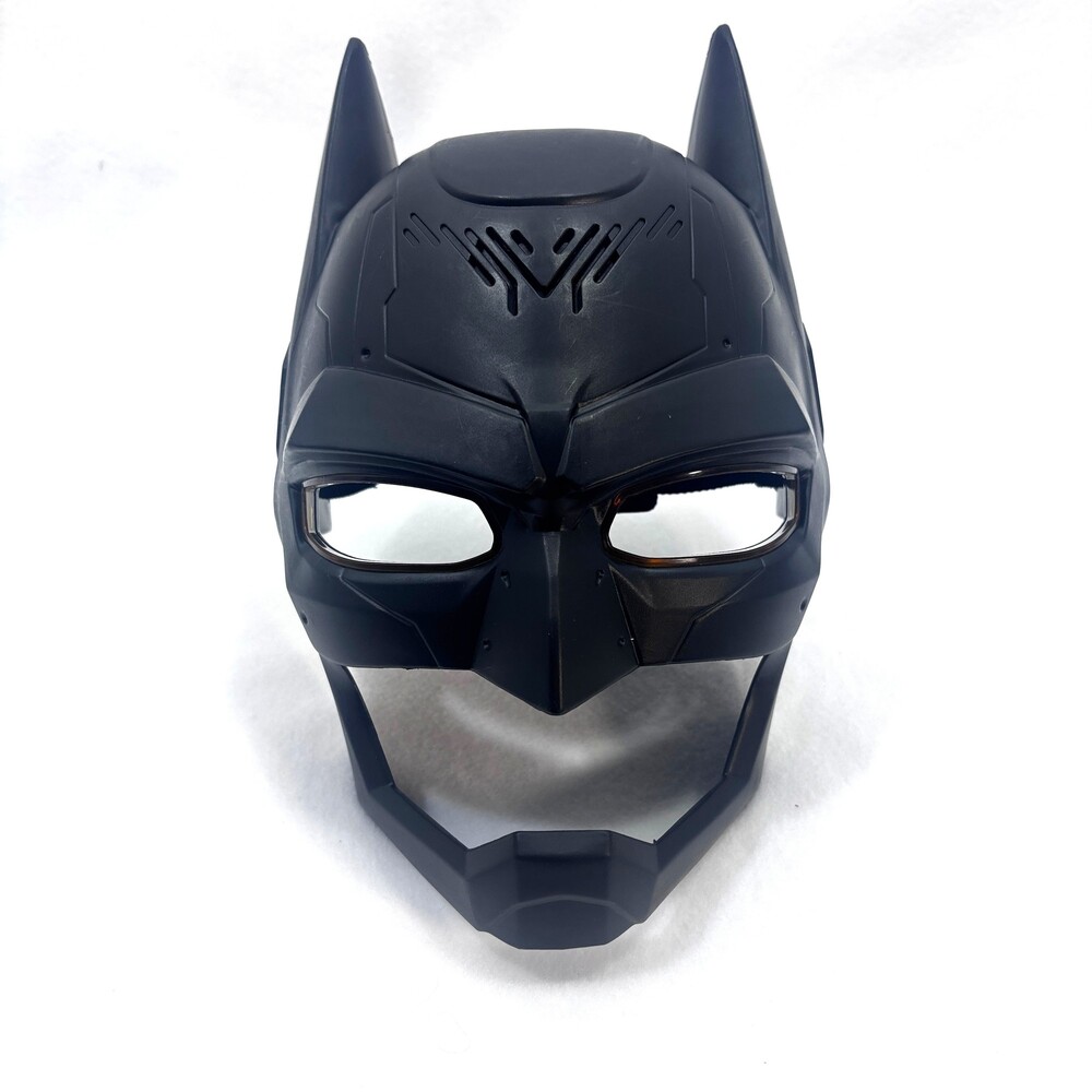 Batman Black Plastic Mask Costume with Adjustable Strap lights up audible speech